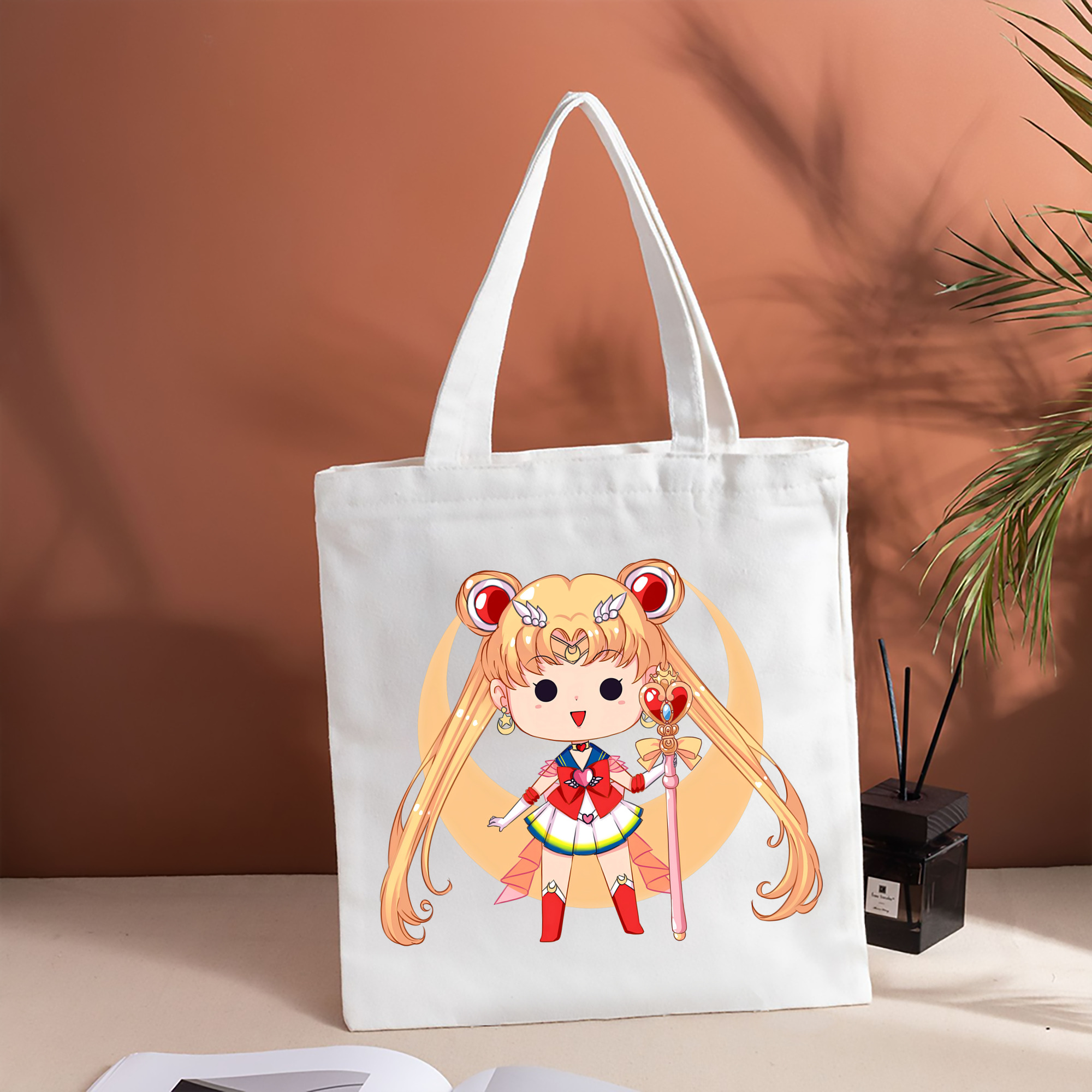 美少女戦士セーラームーン 月野 うさぎ つきの うさぎ Sailor Moon Tsukino Usagi 縦型キャンバス生地手提げバッグ　トートバッグ