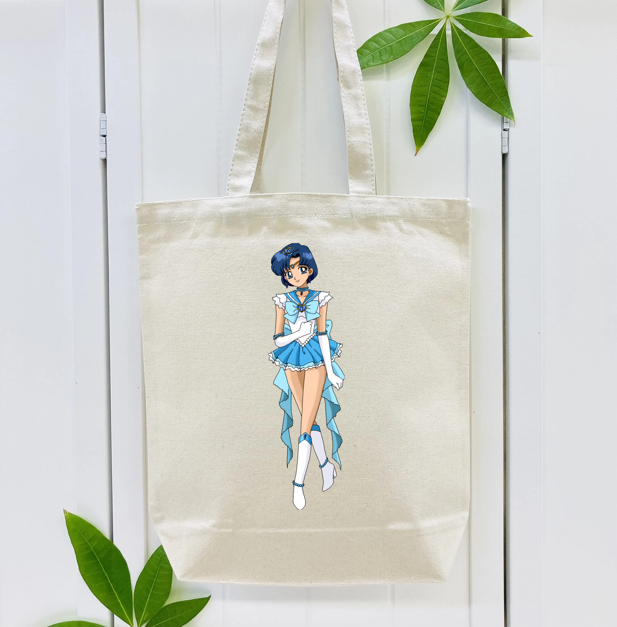美少女戦士セーラームーン 水野 亜美 みずの あみ Sailor Moon Mizuno Ami 縦型キャンバス生地手提げバッグ　トートバッグ