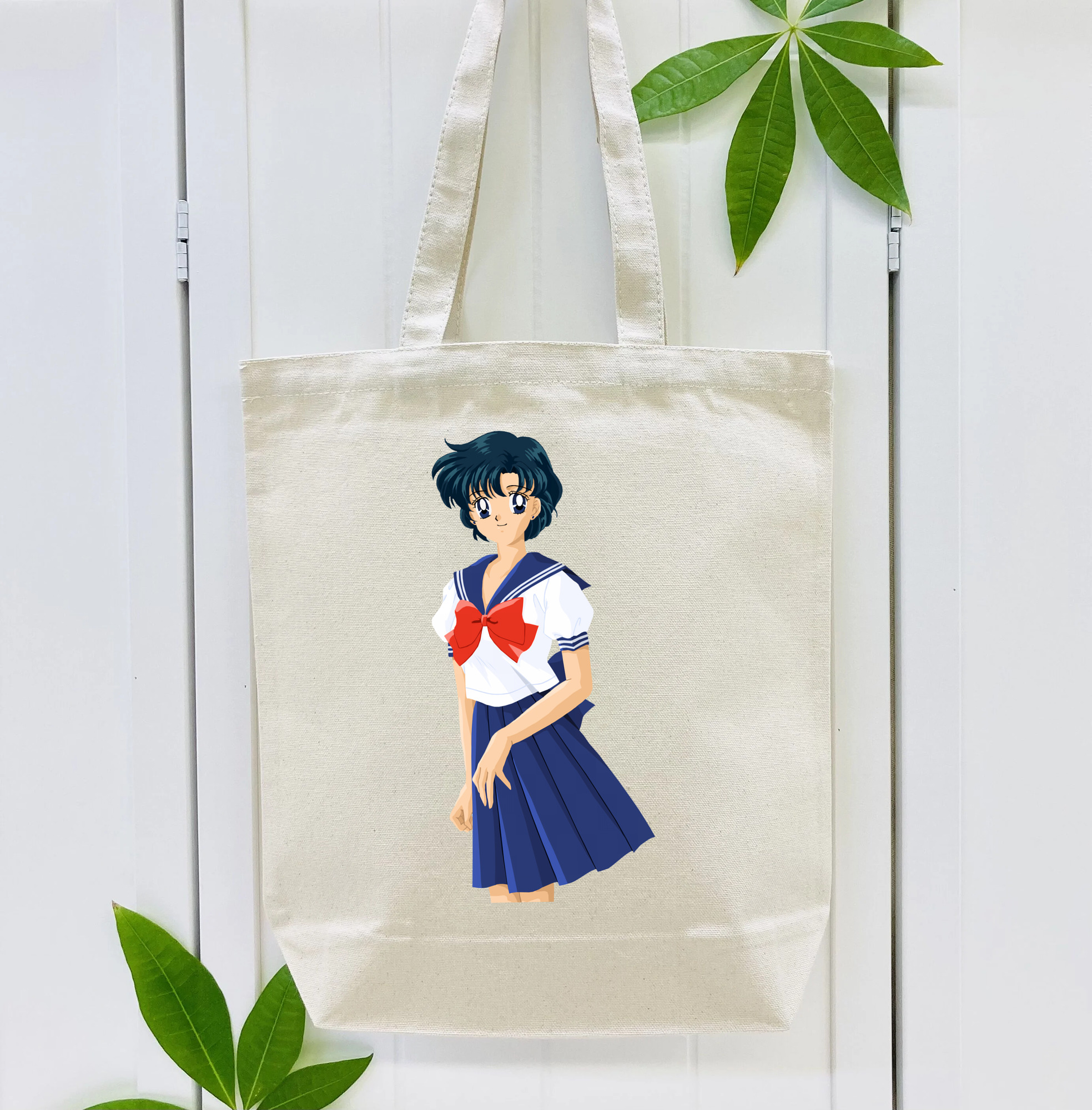 美少女戦士セーラームーン 水野 亜美 みずの あみ Sailor Moon Mizuno Ami 縦型キャンバス生地手提げバッグ　トートバッグ