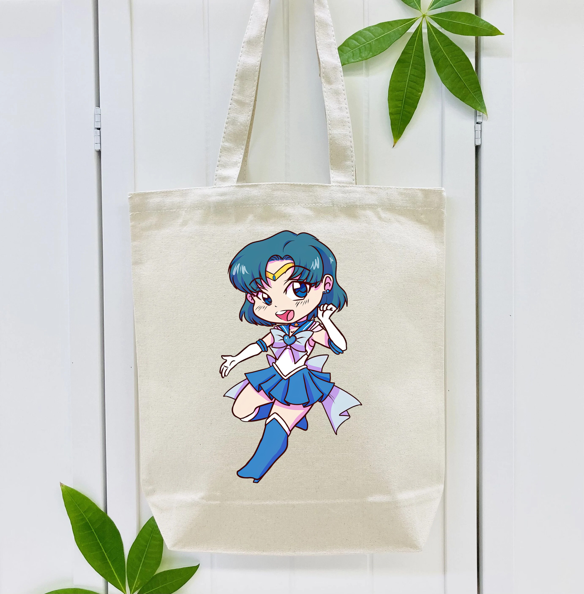 美少女戦士セーラームーン 水野 亜美 みずの あみ Sailor Moon Mizuno Ami 縦型キャンバス生地手提げバッグ　トートバッグ