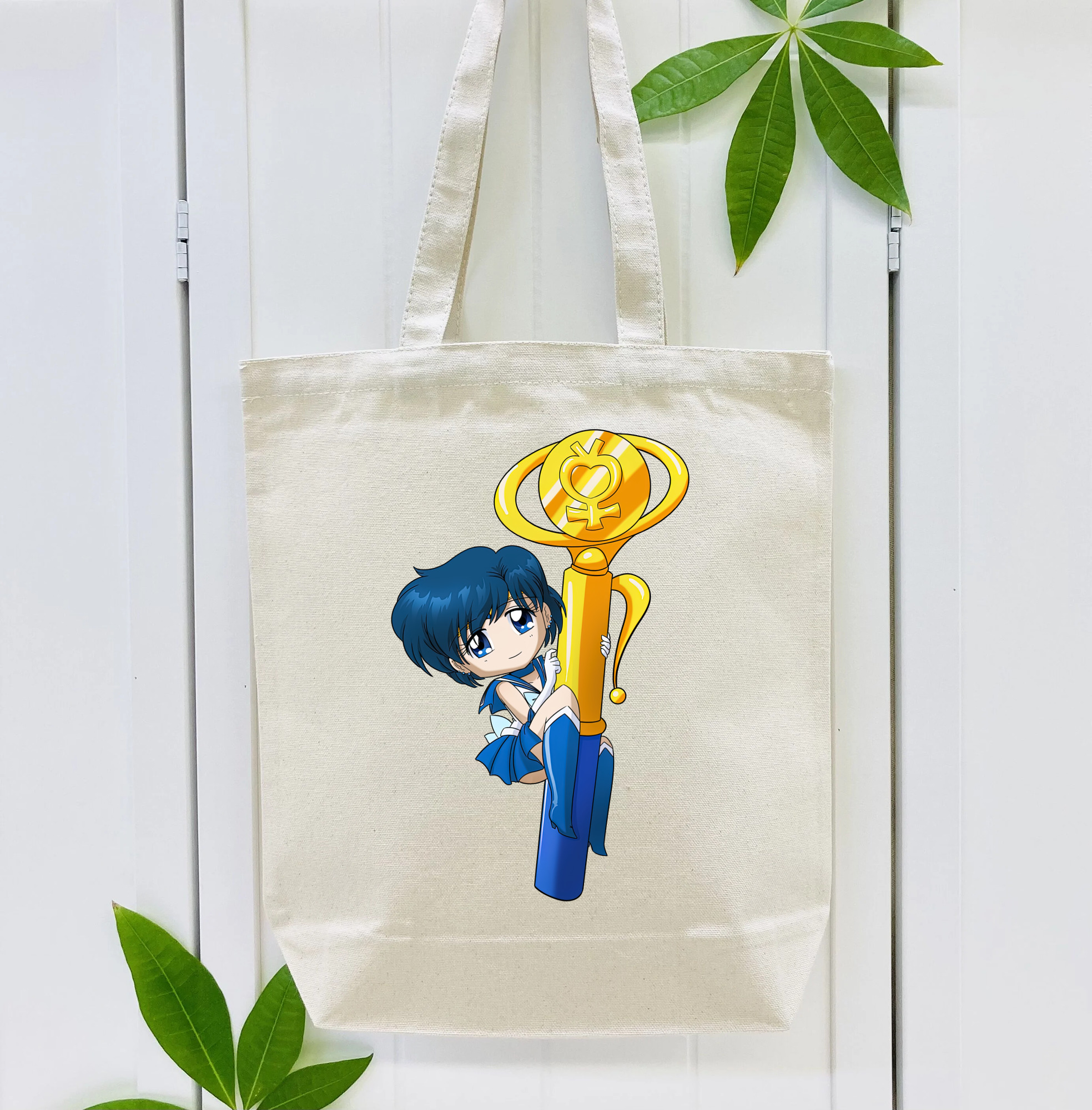 美少女戦士セーラームーン 水野 亜美 みずの あみ Sailor Moon Mizuno Ami 縦型キャンバス生地手提げバッグ　トートバッグ
