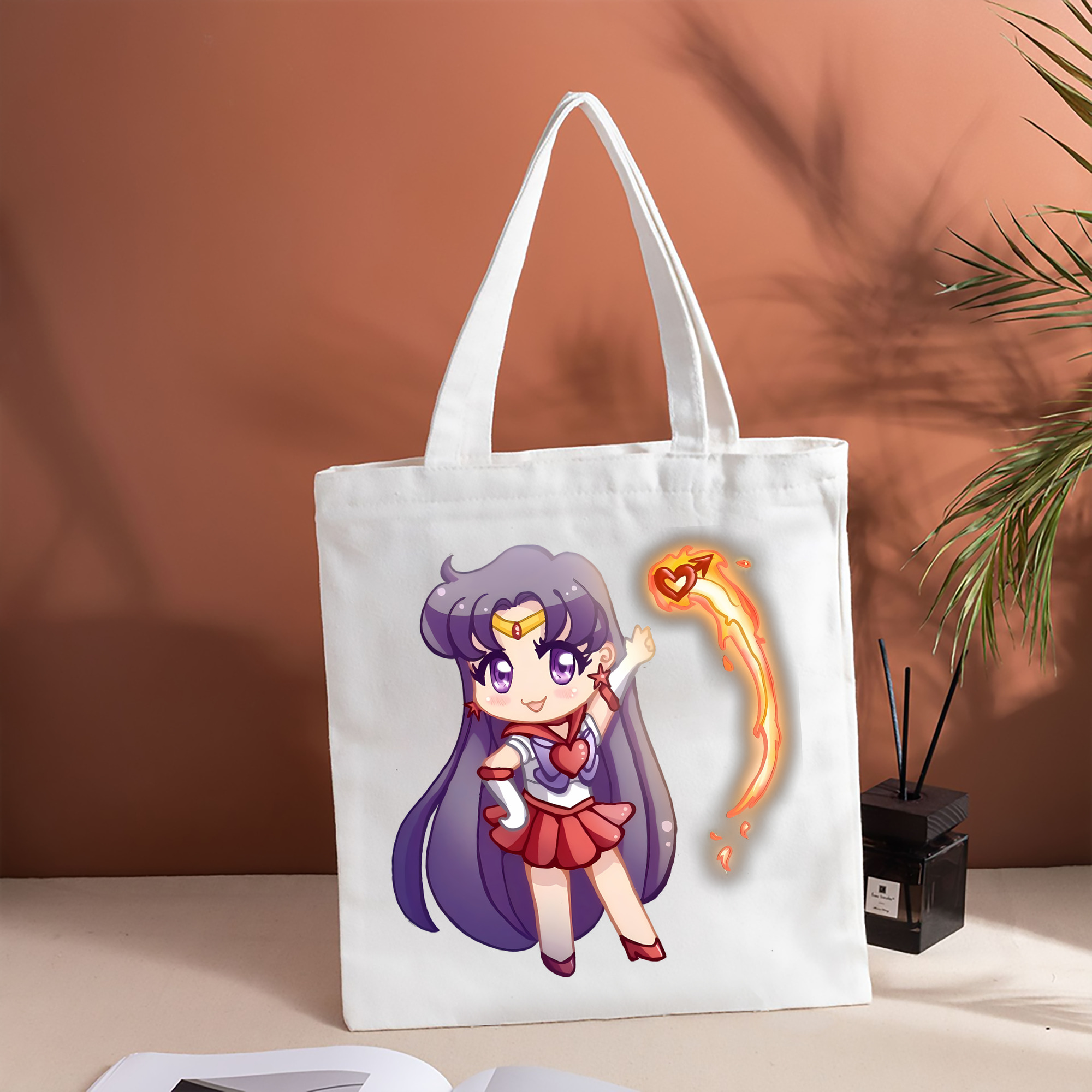 美少女戦士セーラームーン 火野レイ ひの レイ Sailor Moon Hino Rei （セーラーマーズ,Sailor Mars） 縦型キャンバス生地手提げバッグ　トートバッグ