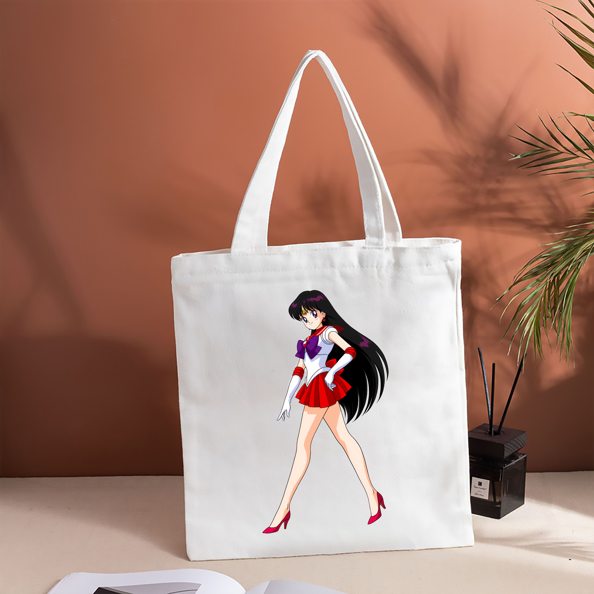 美少女戦士セーラームーン 火野レイ ひの レイ Sailor Moon Hino Rei （セーラーマーズ,Sailor Mars） 縦型キャンバス生地手提げバッグ　トートバッグ