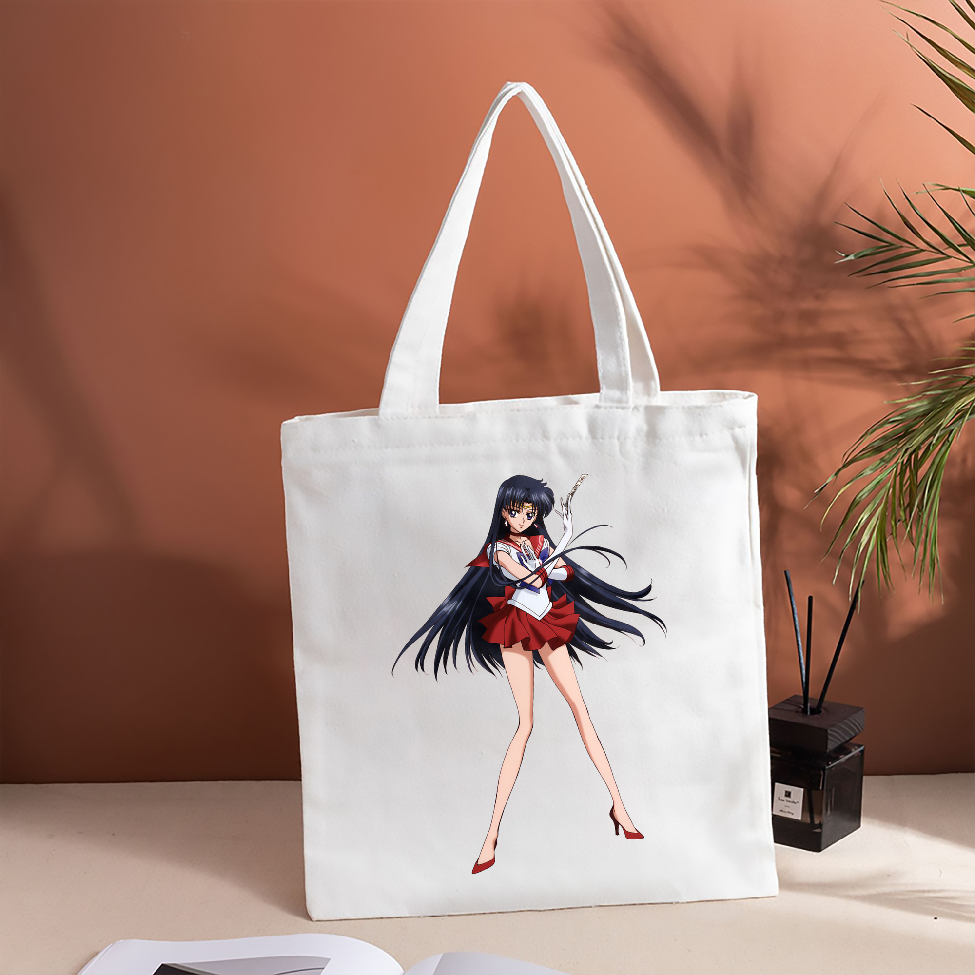 美少女戦士セーラームーン 火野レイ ひの レイ Sailor Moon Hino Rei （セーラーマーズ,Sailor Mars） 縦型キャンバス生地手提げバッグ　トートバッグ