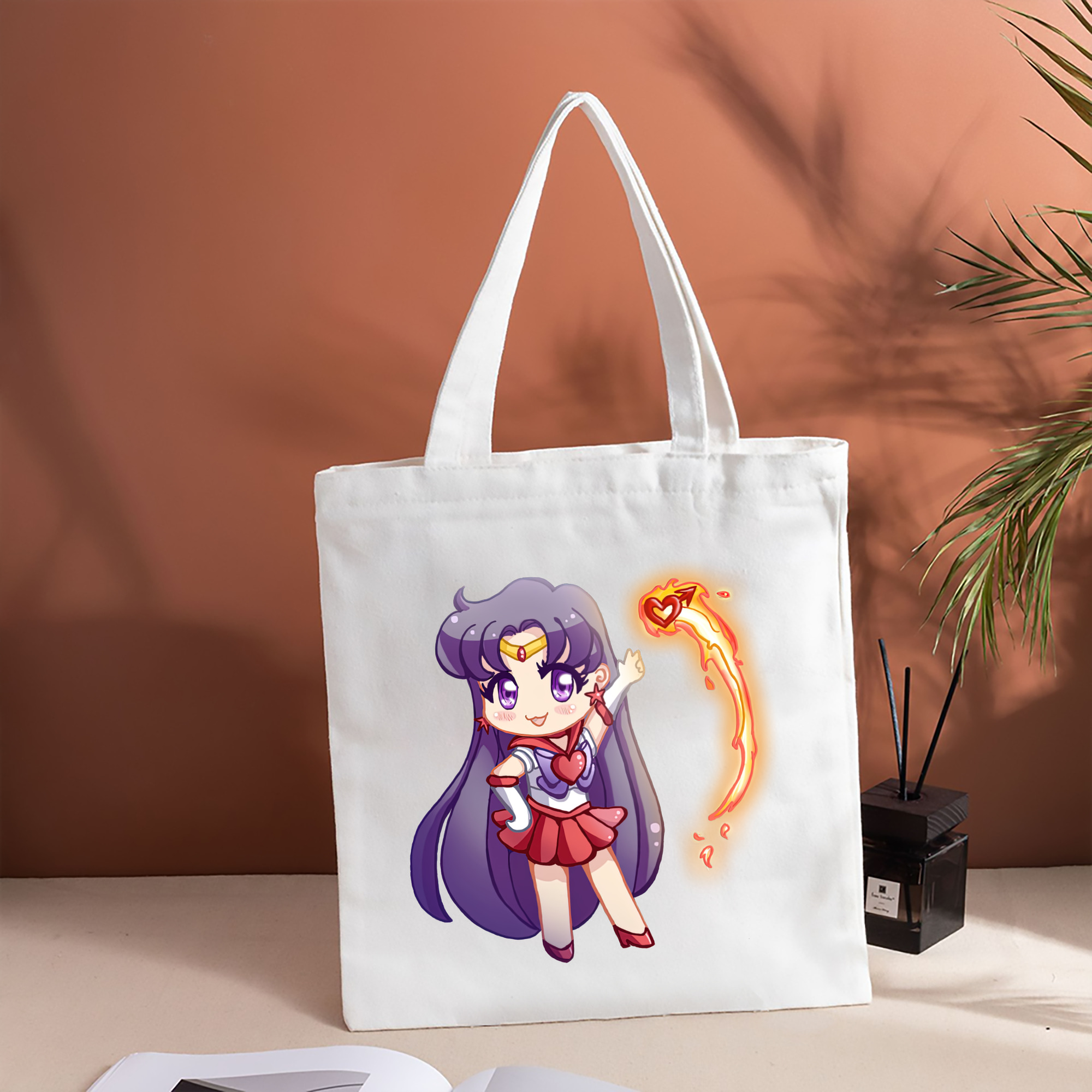 美少女戦士セーラームーン 火野レイ ひの レイ Sailor Moon Hino Rei （セーラーマーズ,Sailor Mars） 縦型キャンバス生地手提げバッグ　トートバッグ