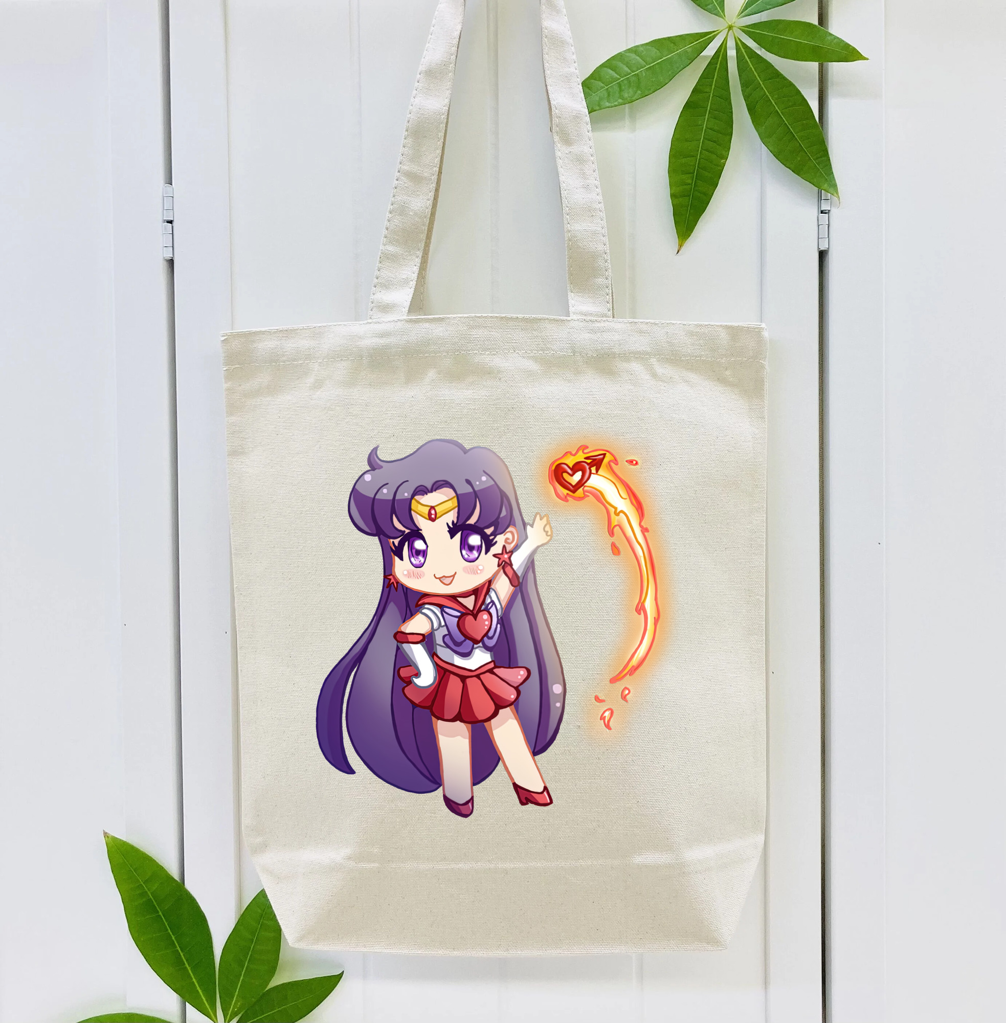美少女戦士セーラームーン 火野レイ ひの レイ Sailor Moon Hino Rei （セーラーマーズ,Sailor Mars） 縦型キャンバス生地手提げバッグ　トートバッグ