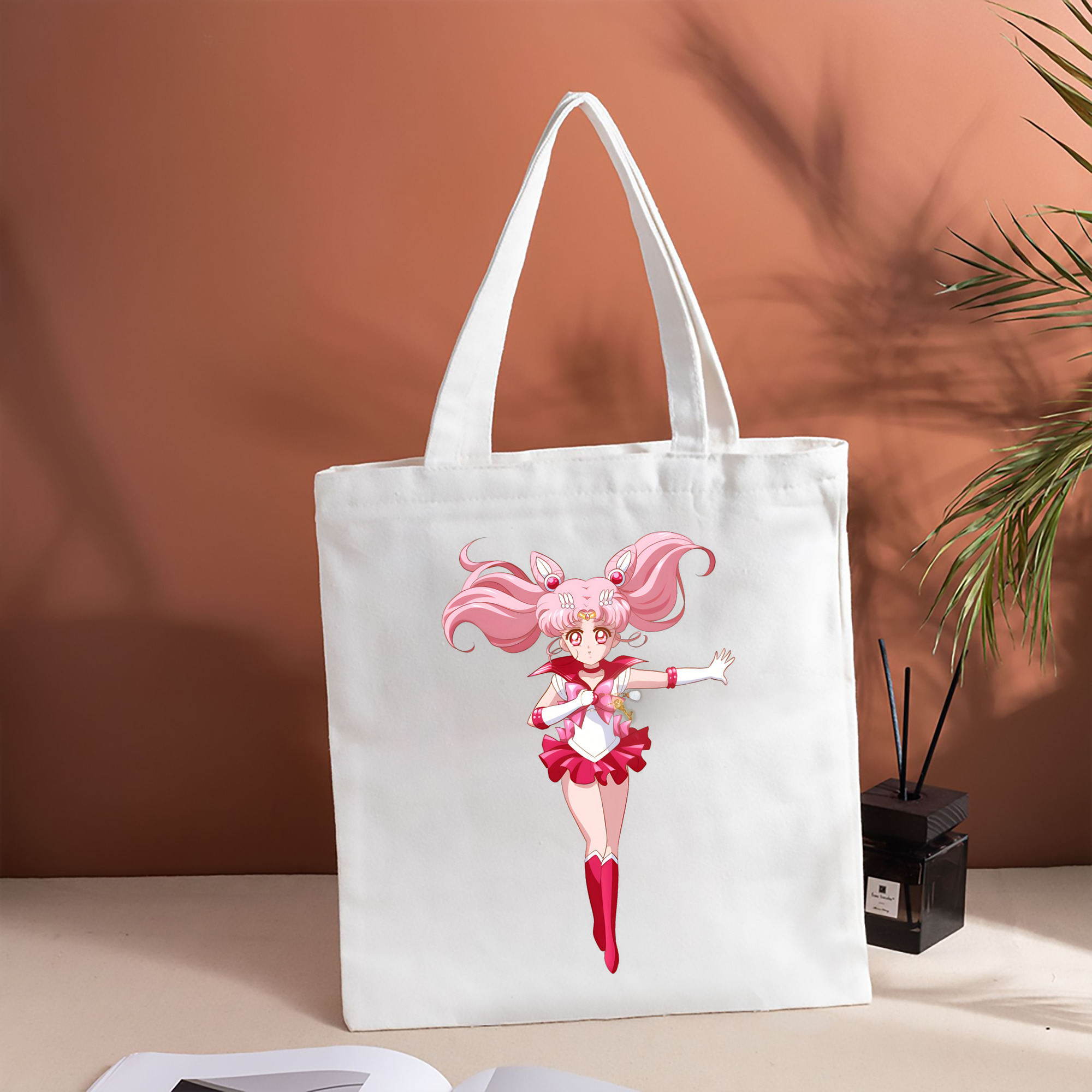 美少女戦士セーラームーン ちびうさ Sailor Moon Chibiusa Tsukino Usagi Small Lady Serenity 縦型キャンバス生地手提げバッグ　トートバッグ