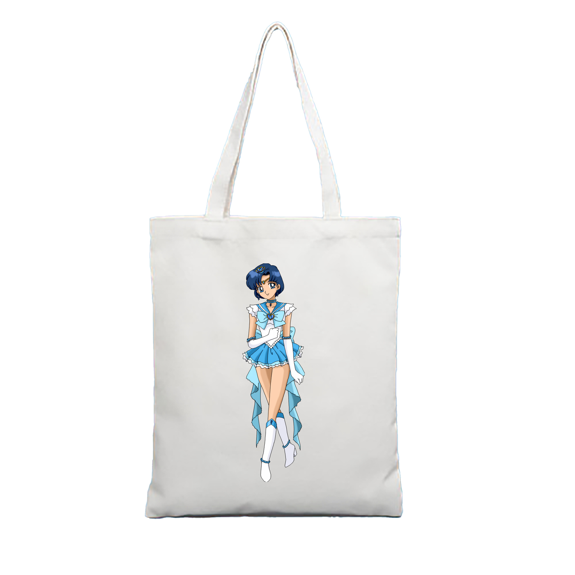 （画像用） 美少女戦士セーラームーン 水野 亜美 みずの あみ Sailor Moon Mizuno Ami 縦型キャンバス生地手提げバッグ　トートバッグ