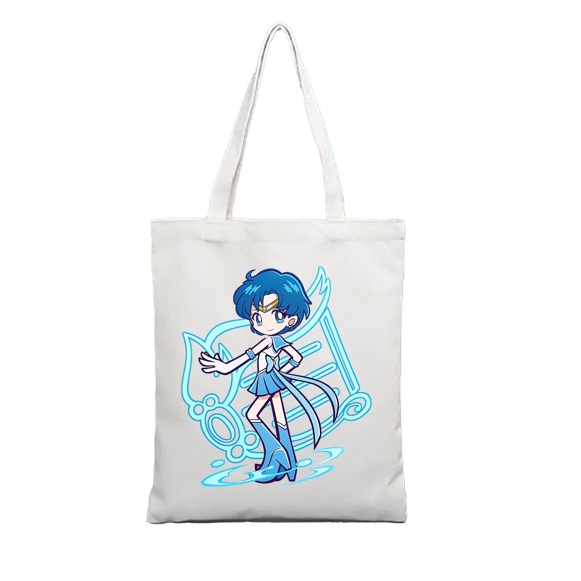 （画像用） 美少女戦士セーラームーン 水野 亜美 みずの あみ Sailor Moon Mizuno Ami 縦型キャンバス生地手提げバッグ　トートバッグ