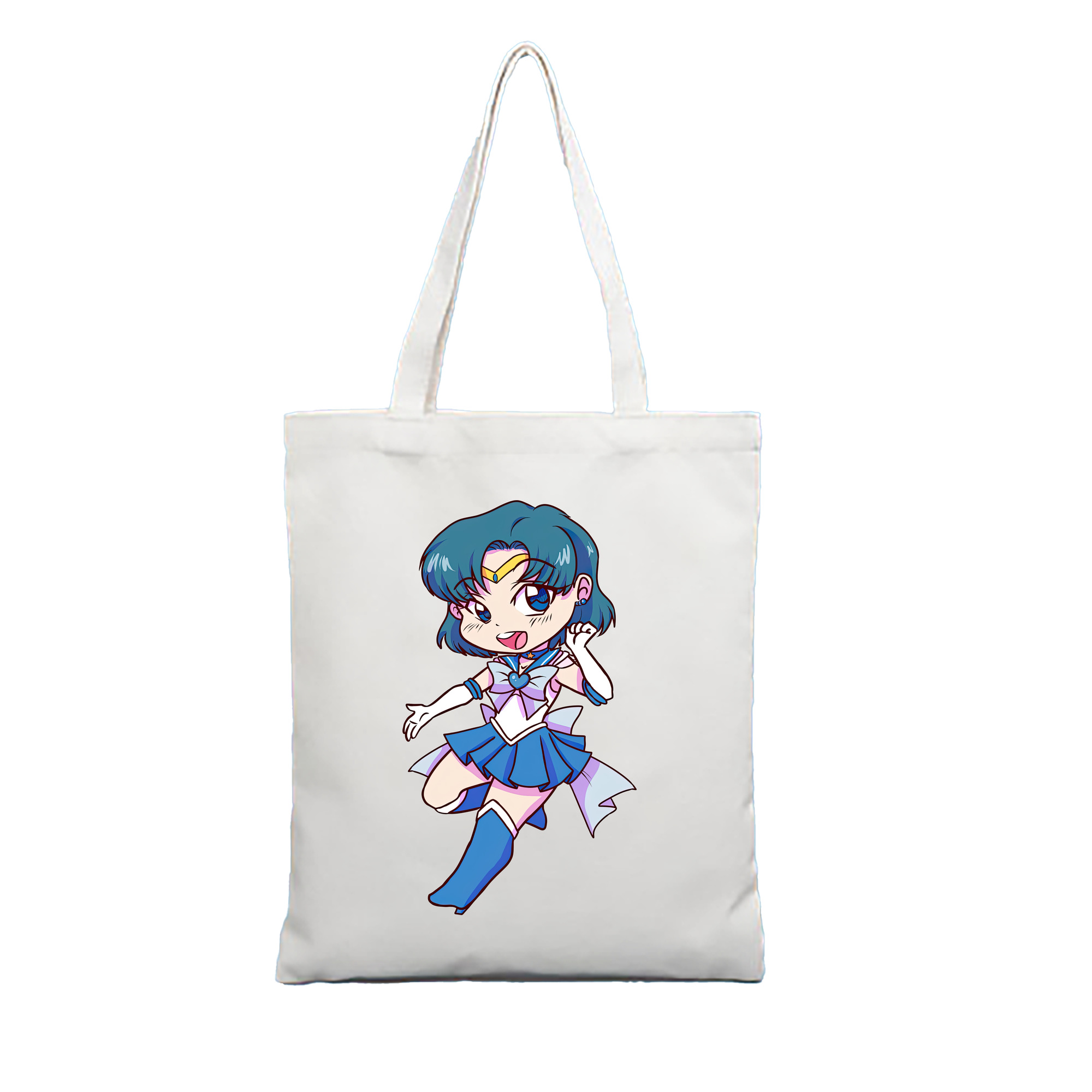 （画像用） 美少女戦士セーラームーン 水野 亜美 みずの あみ Sailor Moon Mizuno Ami 縦型キャンバス生地手提げバッグ　トートバッグ