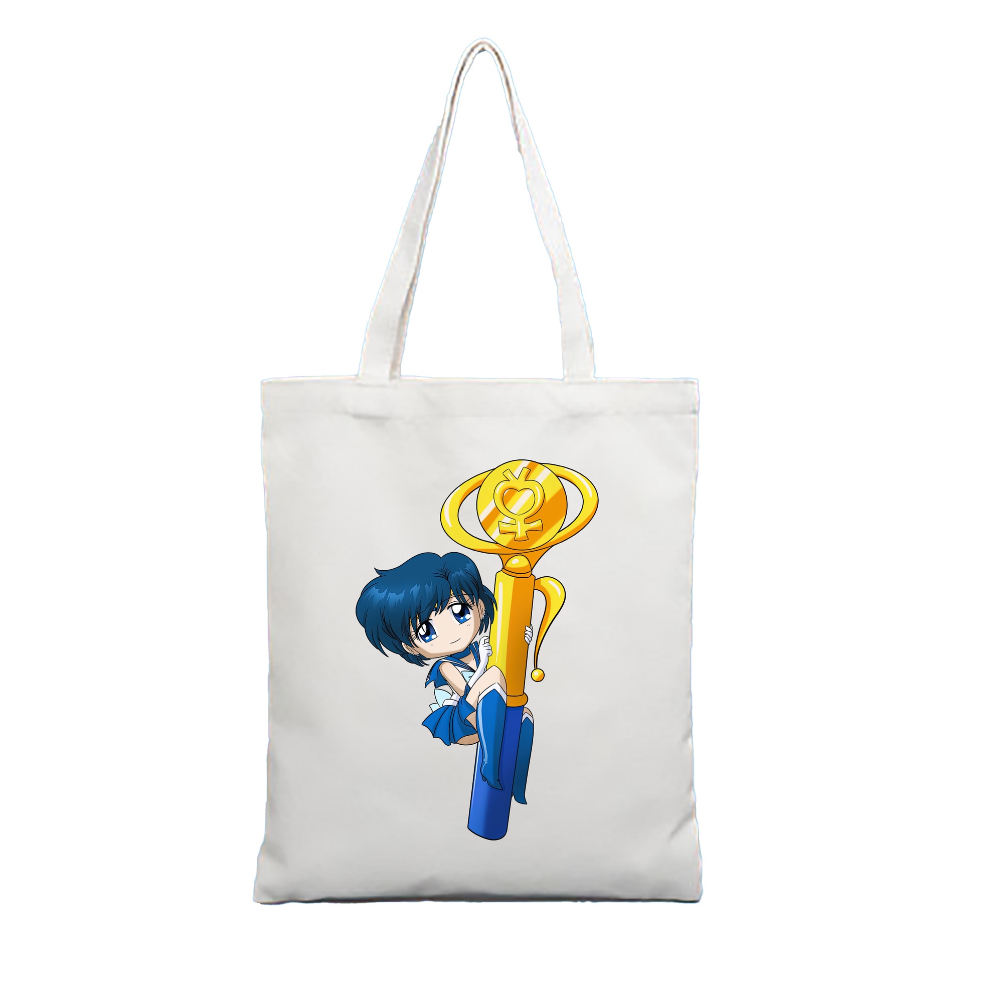 （画像用） 美少女戦士セーラームーン 水野 亜美 みずの あみ Sailor Moon Mizuno Ami 縦型キャンバス生地手提げバッグ　トートバッグ