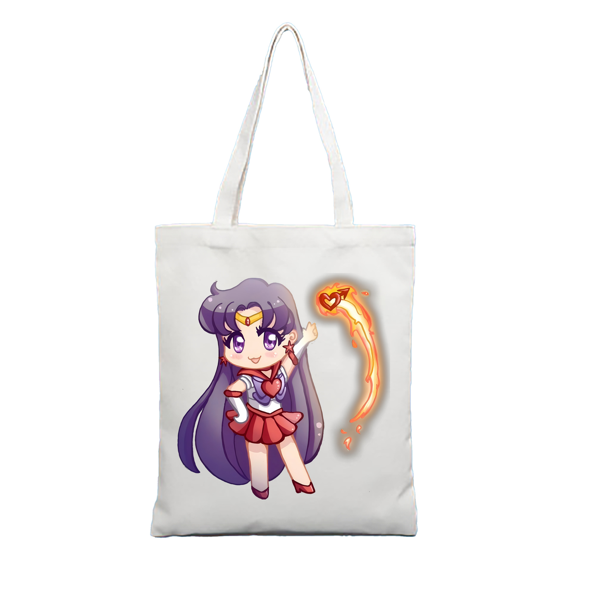 （画像用） 美少女戦士セーラームーン 火野レイ ひの レイ Sailor Moon Hino Rei （セーラーマーズ,Sailor Mars） 縦型キャンバス生地手提げバッグ　トートバッグ