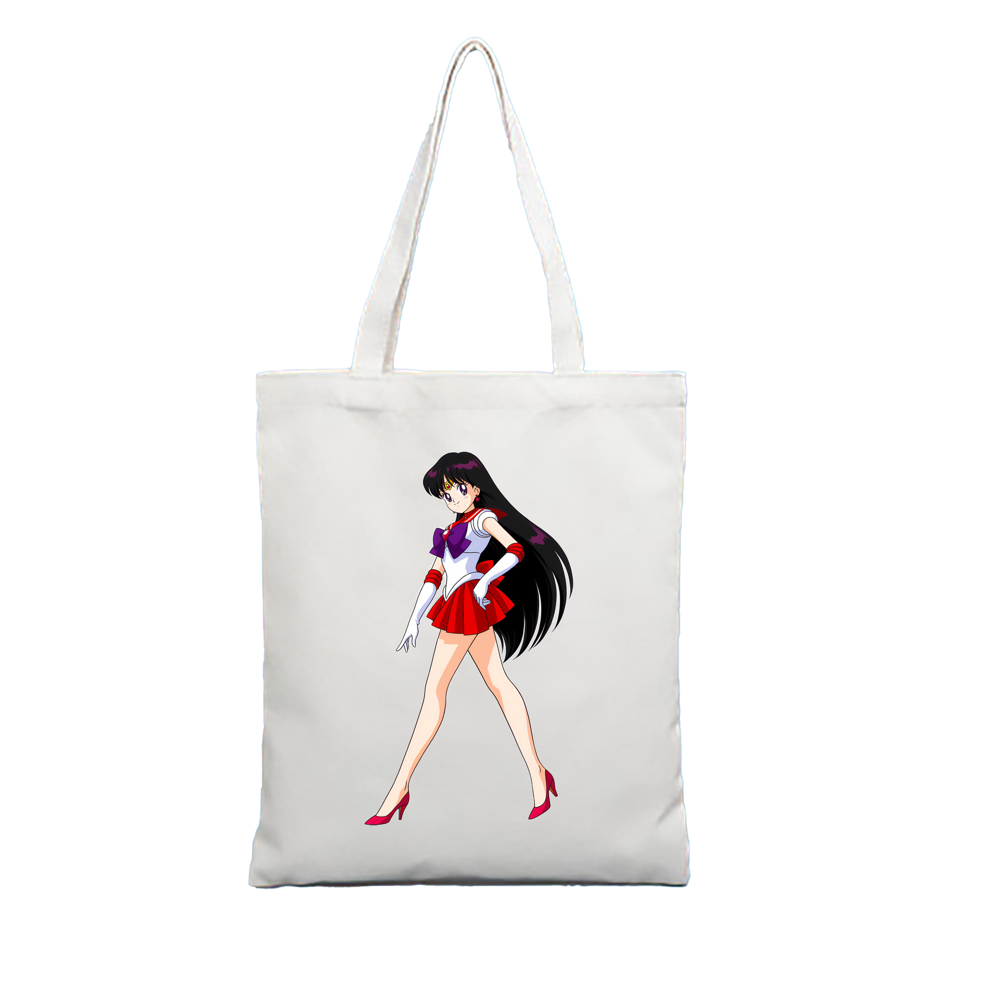 （画像用） 美少女戦士セーラームーン 火野レイ ひの レイ Sailor Moon Hino Rei （セーラーマーズ,Sailor Mars） 縦型キャンバス生地手提げバッグ　トートバッグ
