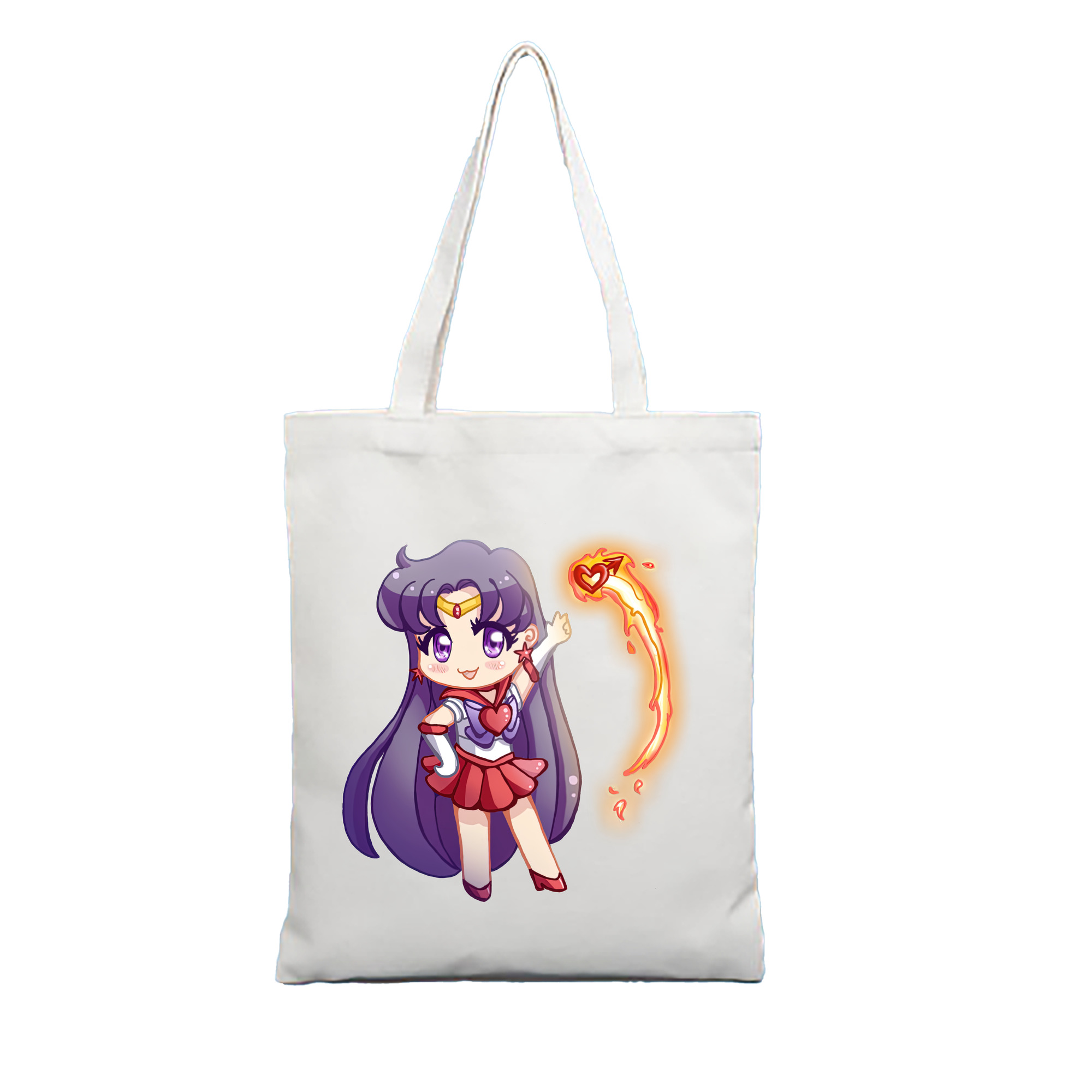 （画像用） 美少女戦士セーラームーン 火野レイ ひの レイ Sailor Moon Hino Rei （セーラーマーズ,Sailor Mars） 縦型キャンバス生地手提げバッグ　トートバッグ