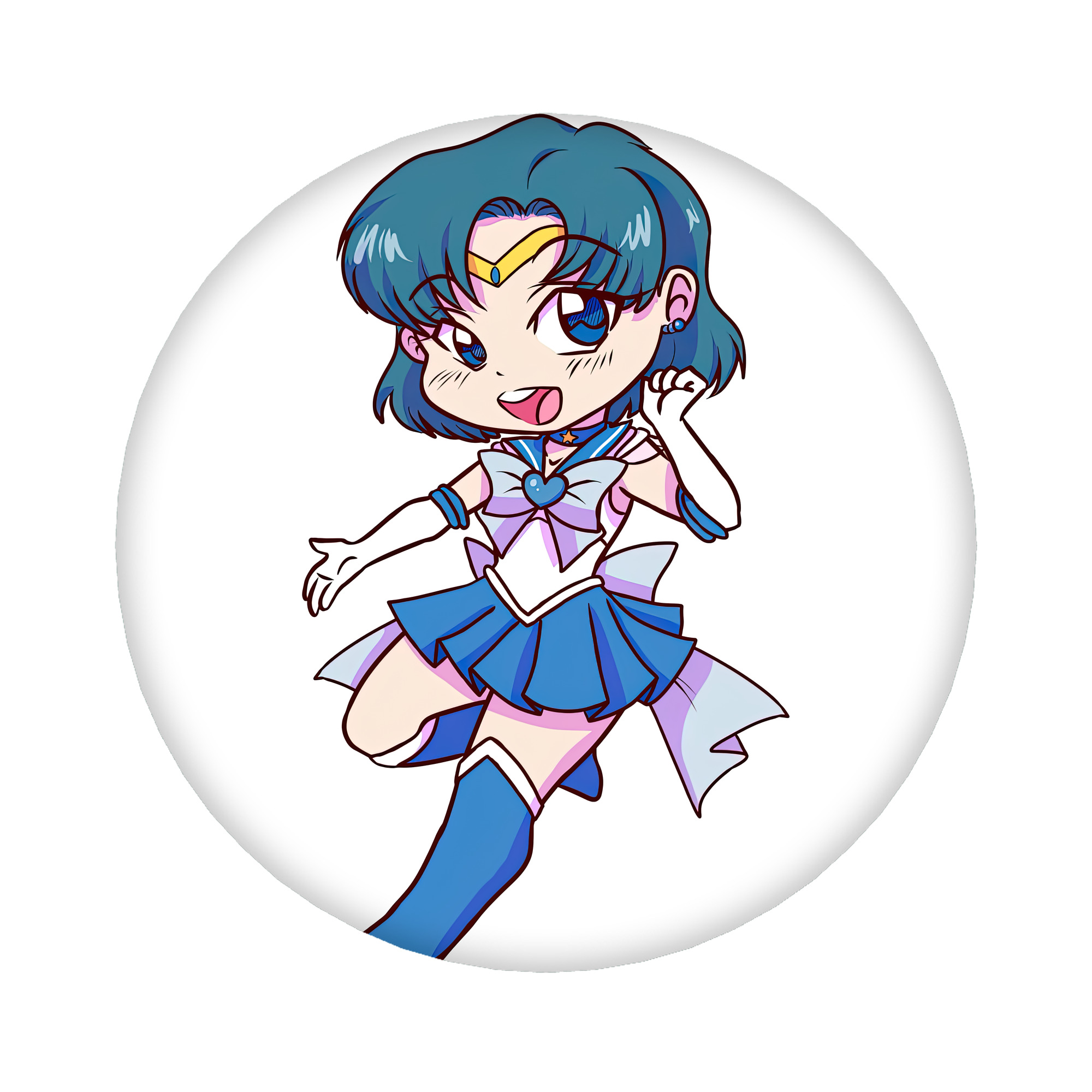 （画像用） 美少女戦士セーラームーン 水野 亜美 みずの あみ Sailor Moon Mizuno Ami 6cm 缶バッジ 複数セット
