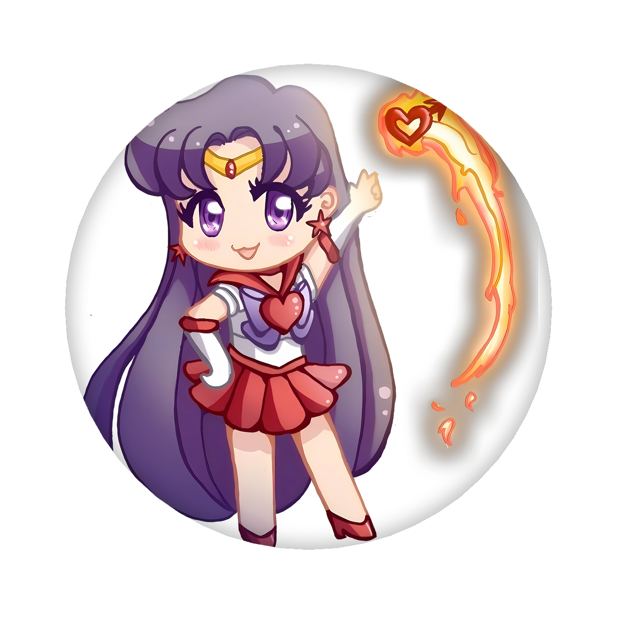 （画像用） 美少女戦士セーラームーン 火野レイ ひの レイ Sailor Moon Hino Rei （セーラーマーズ,Sailor Mars） 6cm 缶バッジ 複数セット