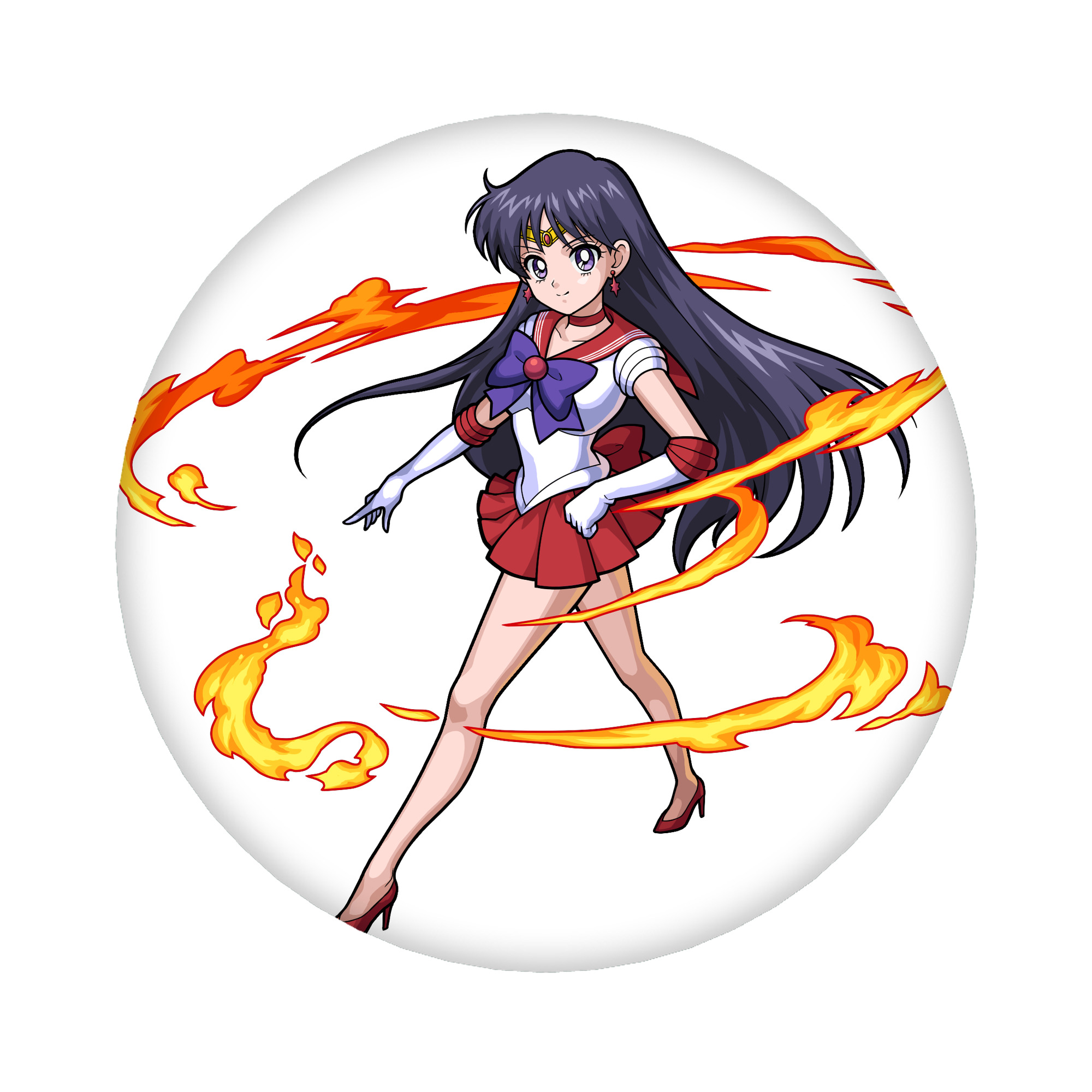 （画像用） 美少女戦士セーラームーン 火野レイ ひの レイ Sailor Moon Hino Rei （セーラーマーズ,Sailor Mars） 6cm 缶バッジ 複数セット