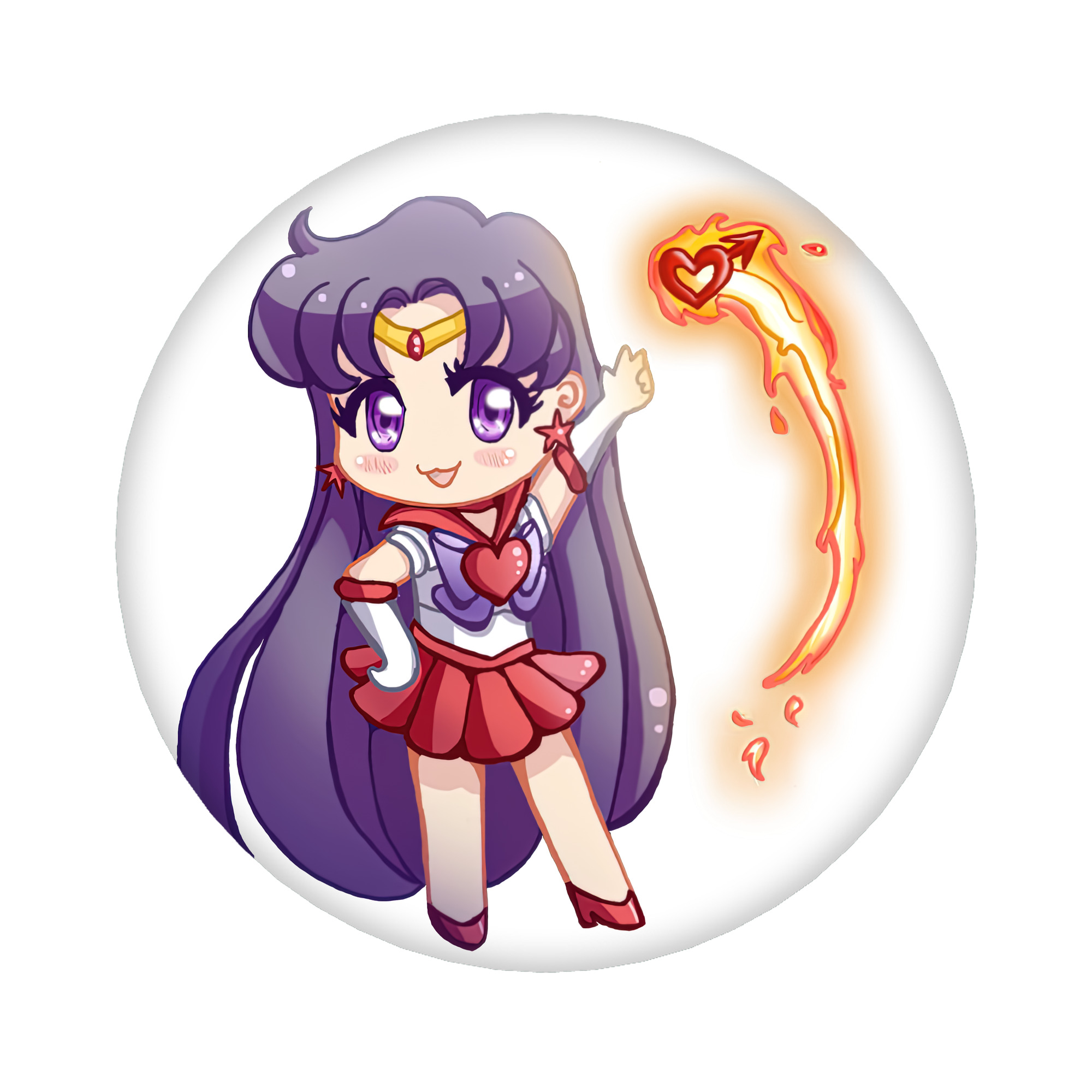 （画像用） 美少女戦士セーラームーン 火野レイ ひの レイ Sailor Moon Hino Rei （セーラーマーズ,Sailor Mars） 6cm 缶バッジ 複数セット